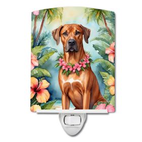 NEW Rhodesian Ridgeback Luau Ceramic Night Light Compact, UL-Certified, Ideal for Bedroom, Bathroom, Nursery, Hallway, Kitchen, 6x4x3, Multicolor