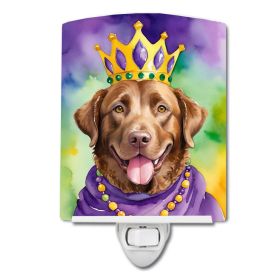 NEW Chesapeake Bay Retriever King of Mardi Gras Ceramic Night Light Compact, UL-Certified, Ideal for Bedroom, Bathroom, Nursery, Hallway, Kitchen