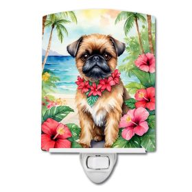 NEW Brussels Griffon Luau Ceramic Night Light Compact, UL-Certified, Ideal for Bedroom, Bathroom, Nursery, Hallway, Kitchen, 6x4x3, Multicolor