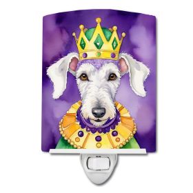 NEW Bedlington Terrier King of Mardi Gras Ceramic Night Light Compact, UL-Certified, Ideal for Bedroom, Bathroom, Nursery, Hallway, Kitchen, 6x4x