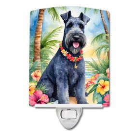NEW Kerry Blue Terrier Luau Ceramic Night Light Compact, UL-Certified, Ideal for Bedroom, Bathroom, Nursery, Hallway, Kitchen, 6x4x3, Multicolor