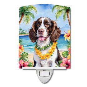 NEW English Springer Spaniel Luau Ceramic Night Light Compact, UL-Certified, Ideal for Bedroom, Bathroom, Nursery, Hallway, Kitchen, 6x4x3, Multi