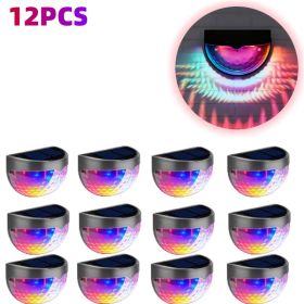 6 Pack RGB Solar Fence Lights, Deck Lights Solar Powered Outdoor Waterproof Fence Lighting for Fence Deck Step Stair Post Wall. (Black) (quantity: 12PACK)