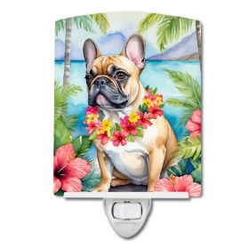 NEW French Bulldog Luau Ceramic Night Light Compact, UL-Certified, Ideal for Bedroom, Bathroom, Nursery, Hallway, Kitchen, 6x4x3, Multicolor (Default: Default)