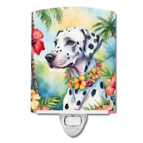 NEW Dalmatian Luau Ceramic Night Light Compact, UL-Certified, Ideal for Bedroom, Bathroom, Nursery, Hallway, Kitchen, 6x4x3, Multicolor (Default: Default)